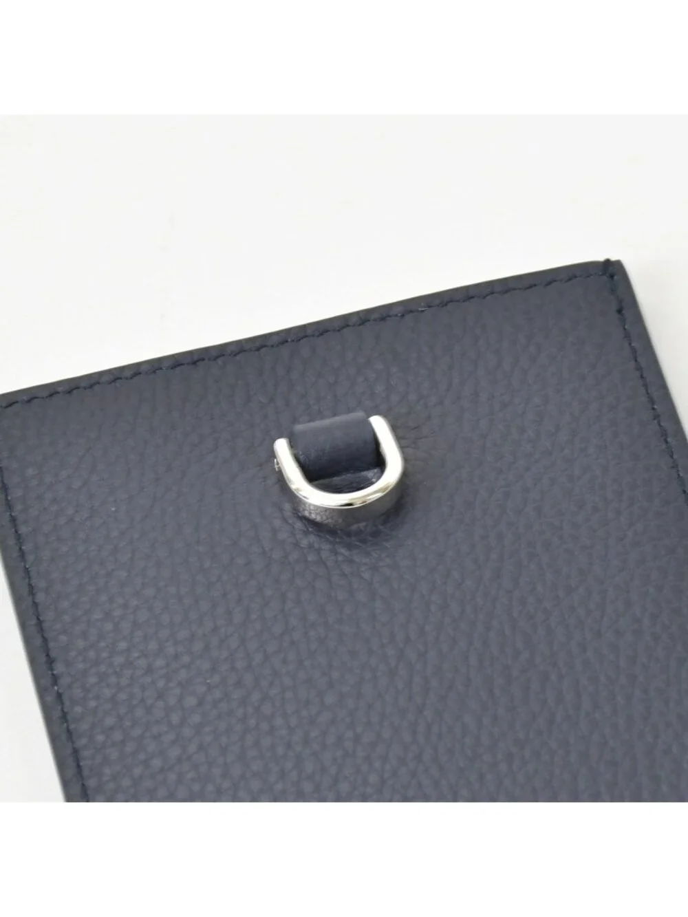 Dior Air Card Case Logo Strap Leather Navy Silver